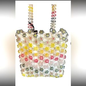 NWT!  Cynthia Rowley Daisy beaded tote.